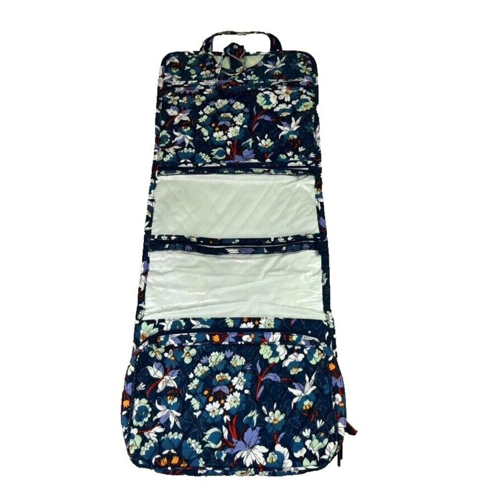 Vera Bradley Grand Hanging Organizer Floral Bursts Makeup Bag Blue - Picture 3 of 12